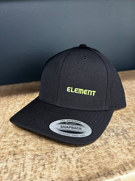Element Black Hat with Neon Green/Yellow Logo
