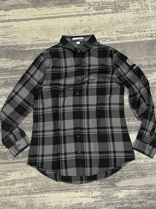 Grey & Black Plaid Button Up Shirt