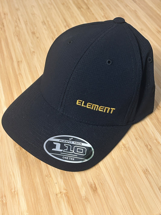 Black Element Hat with Gold Letter Embroidered