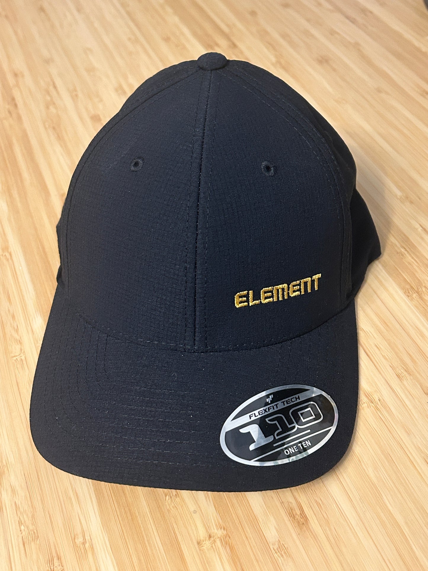Black Element Hat with Gold Letter Embroidered